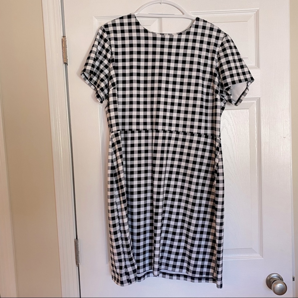 Old Navy, black and white gingham dress, XXL